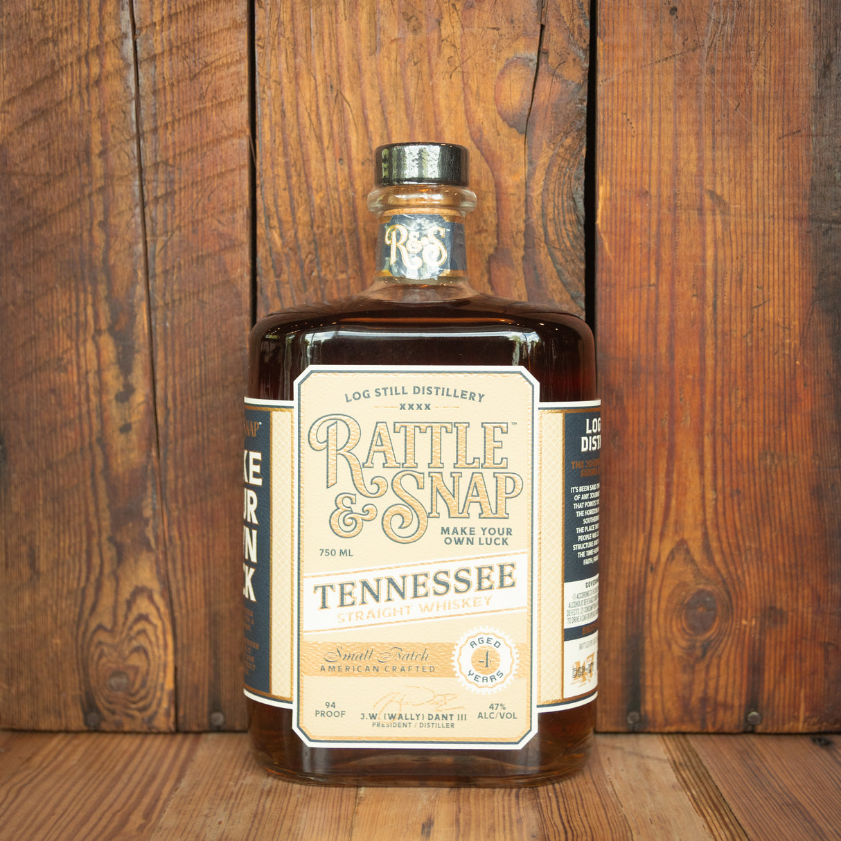 Log Still Distilling Rattle & Snap 4yr Tennessee Whiskey 750mL