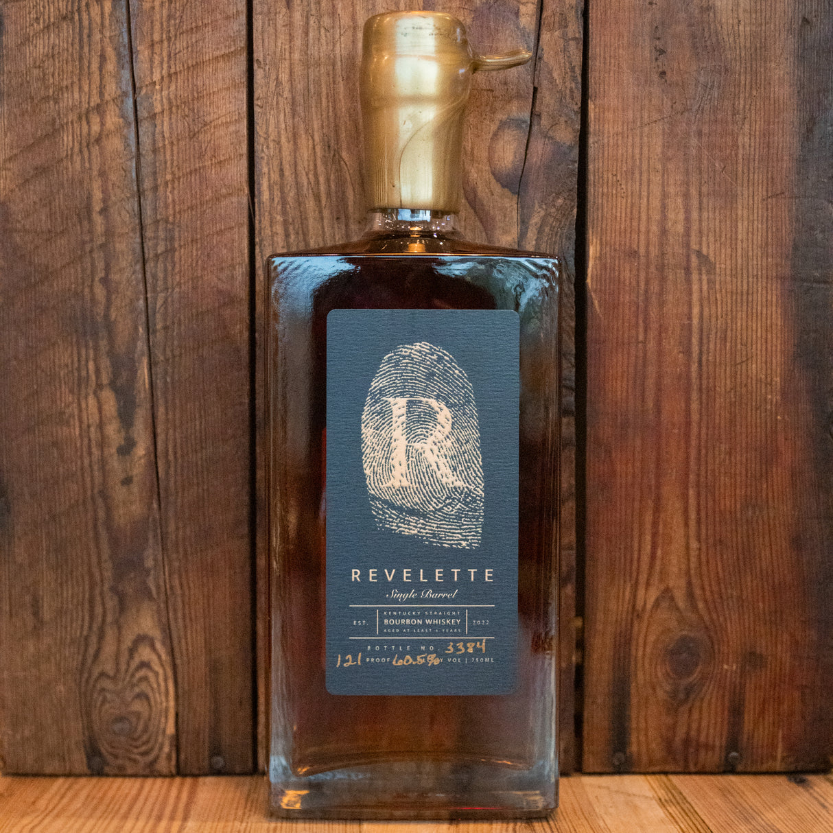 Revelette Single Barrel 122 Proof Navy Blue Label Bourbon Whiskey 750ml